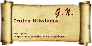 Gruics Nikoletta névjegykártya